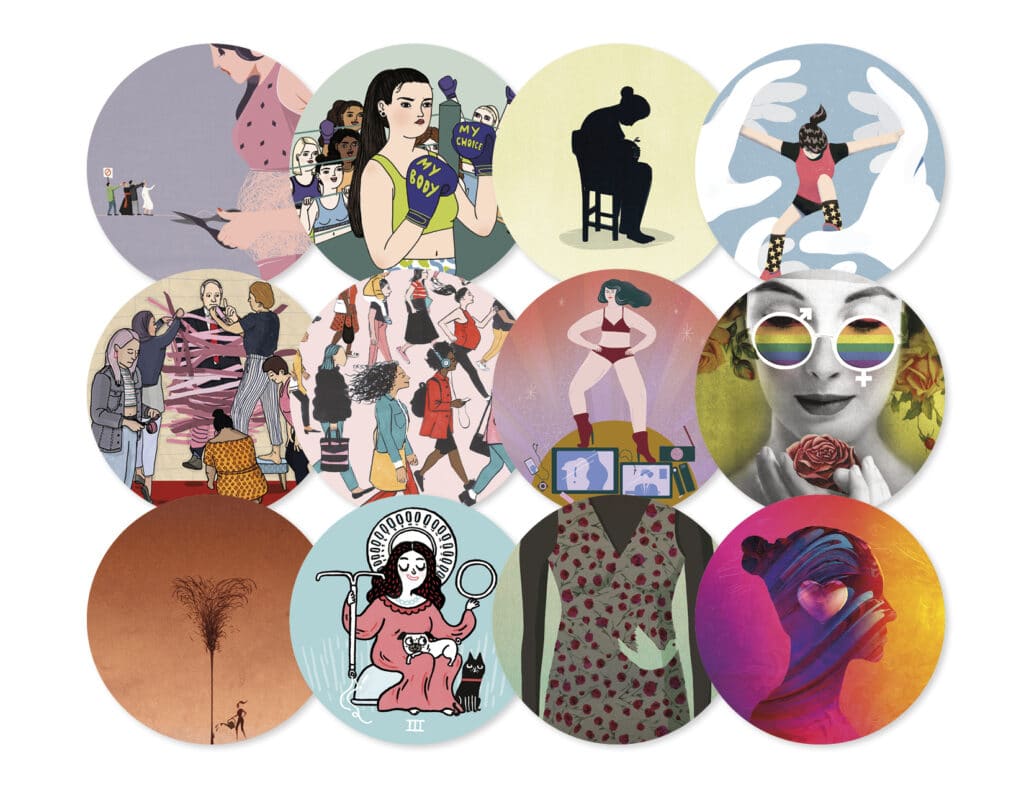 #8220;We Are Artists, Hear Us Roar&#8221; Coaster Collection 2020 - Anna Goodson - Anna Goodson Illustration Agency