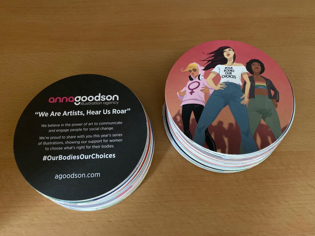 ur 2020 Coaster&#8217;s Collection in support of women&#8217;s rights to choose, have all been shipped! - Anna Goodson - Anna Goodson Illustration Agency