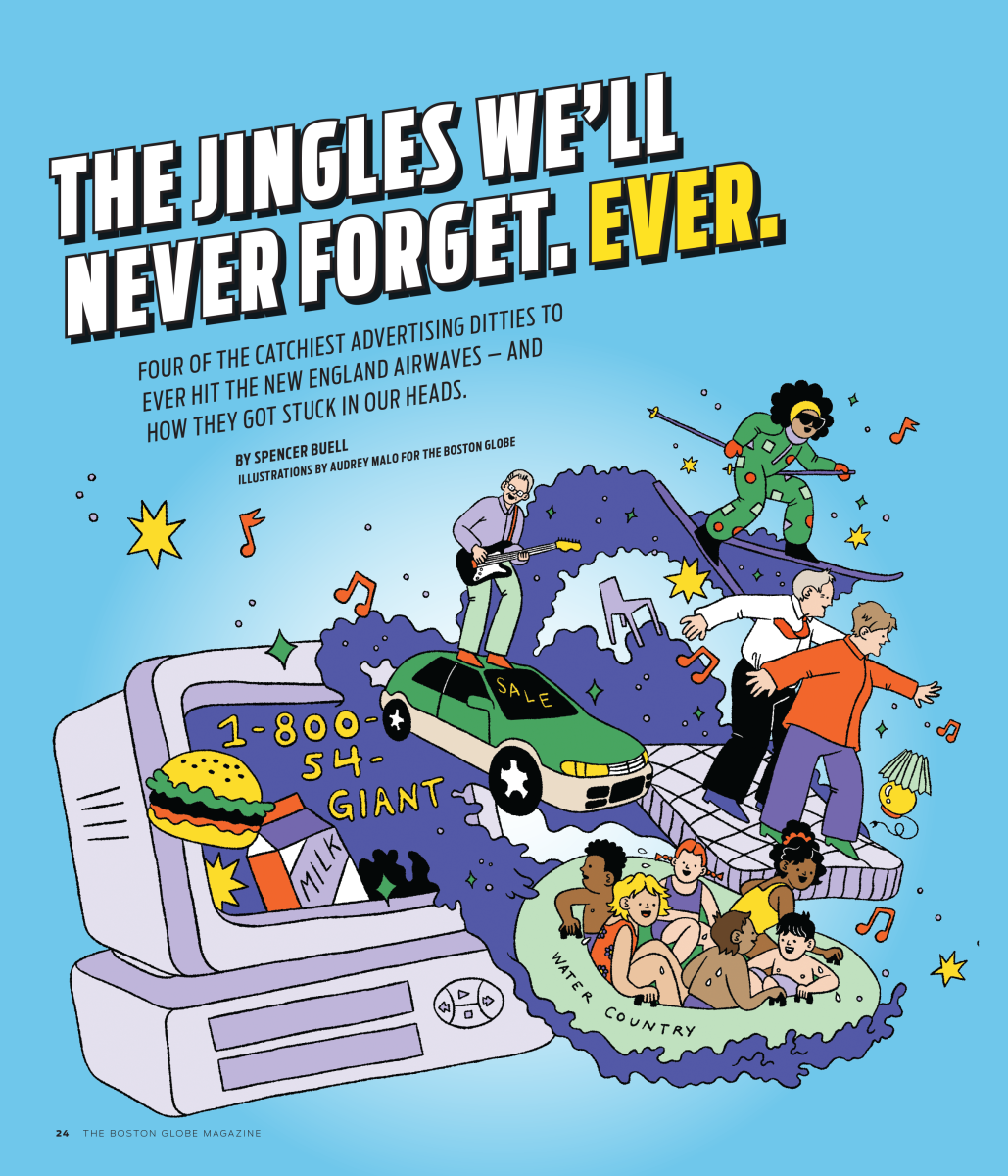 Boston Globe / The jingles we’ll never forget. Ever. - Audrey Malo - Anna Goodson Illustration Agency