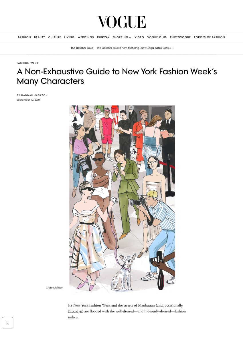 Vogue Magazine / A non exhaustive guide to New York fashion week&#8217;s - Clare Mallison - Anna Goodson Illustration Agency