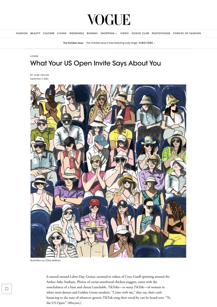 Vogue / Crowd at the US Open - Clare Mallison - Anna Goodson Illustration Agency